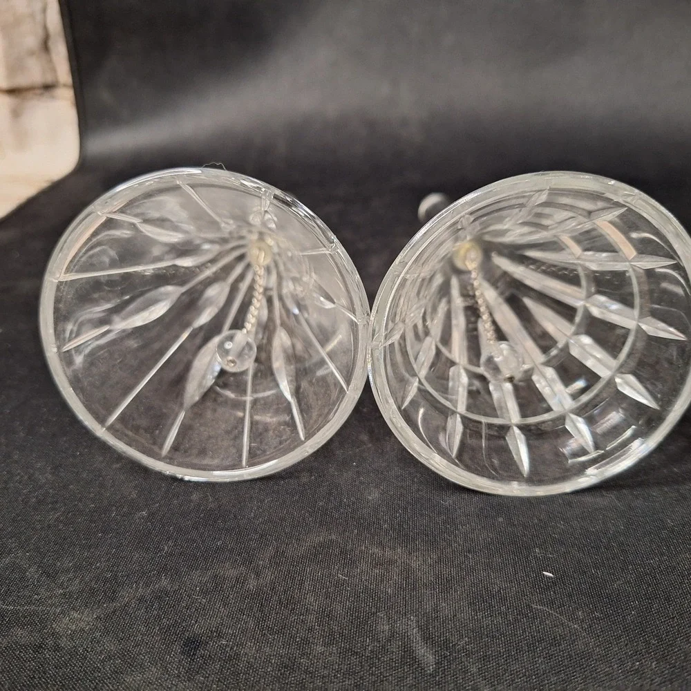 Pair of Enesco Genuine Lead Crystal Bells (two slightly different types).